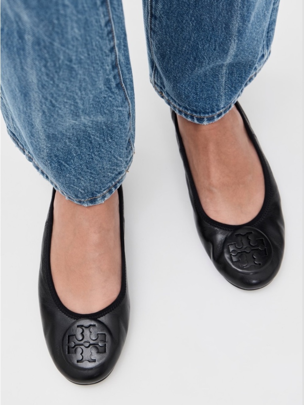 Tory Burch Black Patent Leather Reva Ballet Flats Sz 9 - Picture 2 of 6